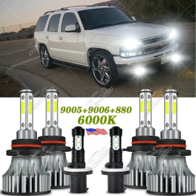 For Chevy Tahoe 2001-2006 6x Combo 9005 9006 LED Headlight Hi/Lo & 880 Fog Light - Image 1 of 4