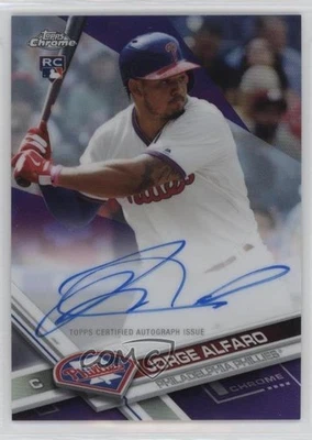 2017 Topps Chrome Rookie Auto Purple Refractor /250 Jorge Alfaro #RA-JA Auto RC - Image 1 of 2