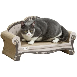PawHut Cat Scratching Board 2-in-1 Cardboard Lounge with Catnip, Brown - Picture 1 of 11