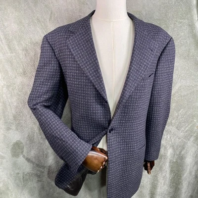 Hugo Boss Loro Piani Blazer Mens 42R Blue Wool Cashmere Tweed Sport Coat USA - Image 1 of 4