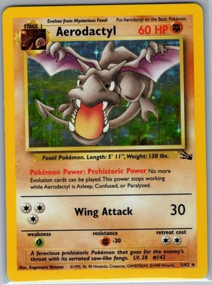 Aerodactyl 1/62 Holo Fossil - Pokemon Card - LP - Image 1 of 2