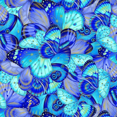 Panel Escapade Multi Alas de Mariposas Metálicas 44/45 pulgadas, Tesoros Eternos POR Y Foto 1 de 2