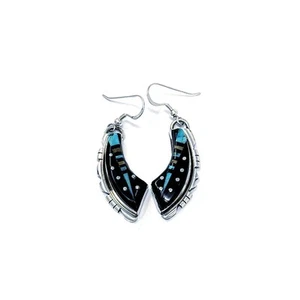 Ray Jack, Ohrring, Multi-Stein, Sterlingsilber, Navajo, 2" - Bild 1 von 4