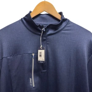 Johnnie-O Performance NEU $ 158 Herren Größe Large marineblau 1/4-Reißverschluss "Spur" Pullover - Bild 1 von 6