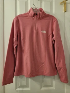 NORTH FACE ROSA POLARTEC 1/4 CREMALLERA CUELLO TOP/CAMISA MUJER TALLA MED USADO EN EXCELENTE ESTADO - Imagen 1 de 4