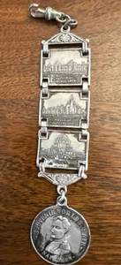 1904 ST. LOUIS, MO. WORLD'S FAIR SOUVENIR SECTIONAL WATCH FOB - 8 IMAGES, EUC - Picture 1 of 6