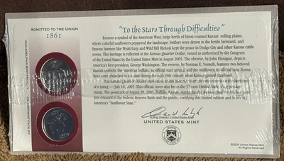2005 - P &D - From the 50 State Quarters 1st Day Minted Collection - Kansas - Image 1 of 2