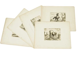 ANTIQUE OLD MASTER HORSE ETCHINGS BY ANTONIO TEMPESTA C 1590 ON PAPER - Picture 1 of 12