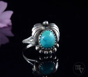 Anillo turquesa vintage anillo de plata 925 con turquesa azul joyería india anillo talla 49 - Imagen 1 de 7