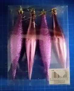 Set 4 Ornamenti Natalizi Per L' Albero - Colore Rosa Fucsia - Foto 1 di 2