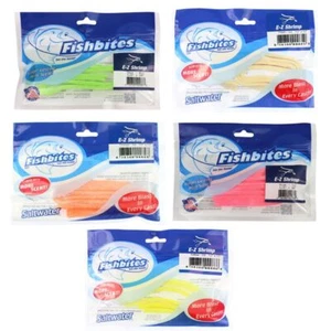 Señuelo de pesca de agua salada de larga duración Fishbites E-Z camarones 0,5" x 12" - Imagen 1 de 6