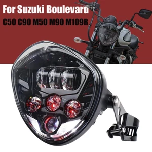7" inch LED Projector Headlight DRL For Suzuki Boulevard C50 C90 M50 M90 M109R - Picture 1 of 13