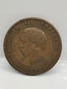 10 CENTIMES 1853 D LYON NAPOLEON III TETE NUE / FRANCE - Picture 1 of 3