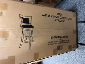 Boraam Avianna Rubberwood Counter Stool With Black And Cappuccino Finish 62824 - Picture 1 of 2