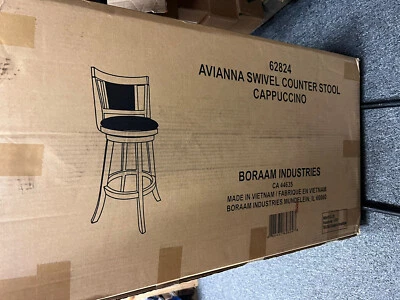 Boraam Avianna Rubberwood Counter Stool With Black And Cappuccino Finish 62824 - Image 1 of 2