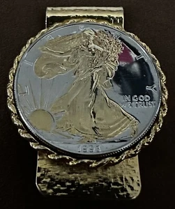 1993 Walking Liberty Silver Dollar Money Clip WOW! - Picture 1 of 2