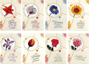 100 Glückwunschkarten zum Geburtstag Blumen 517610-01 Geburtstagskarte Grußkarte - Bild 1 von 1