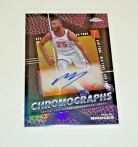 2025 Topps Chrome Basketball Chromographs Mikal Bridges Auto 8/55 Knicks - Picture 1 of 3