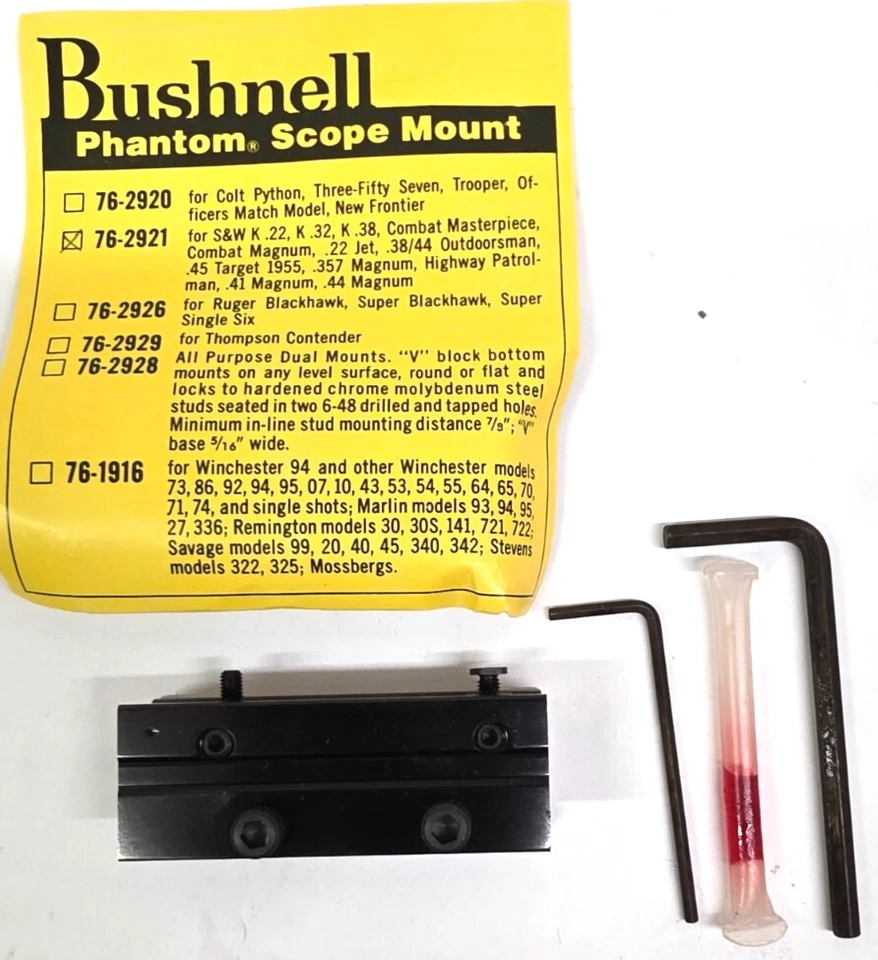 Револьверы Bushnell Phantom Scope Mount S&W "K & N" с регулируемым прицелом 76-2921 - Изображение 1 из 4