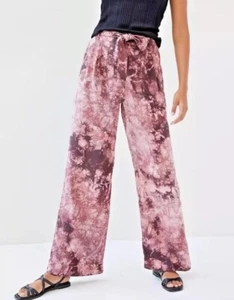 CLOTH & STONE Anthropologie Venice, Pantalones Tie-dye Plisados Pierna Ancha Talla S - Imagen 1 de 8