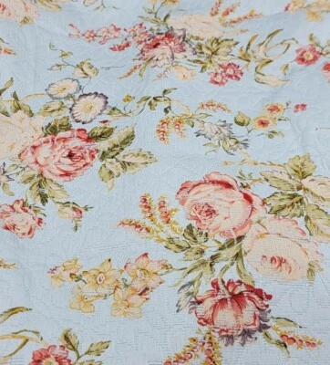Fabric 2 ⅔ Yds x 1 ⅔ Yd OLANA 5th Avenue Designs By Covington Blue Cottage Roses - Image 1 of 4