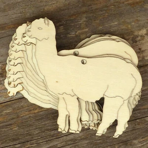 10x alpaca in legno vista laterale forme artigianali 3 mm compensato animale arido - Foto 1 di 4