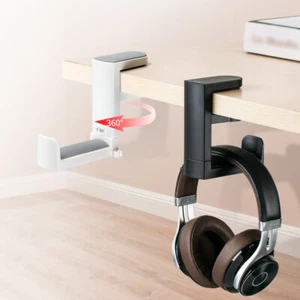 360° PC Gaming Headphone Headset Earphone Stand Hook Hanger Holder Under Desk - Picture 1 of 20