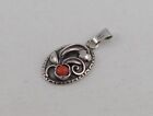 Rare Elegant Pendant IN 900 Silver with Coral Handmade