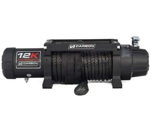 Carbon 12K - 12000lb Electric Winch With Black Rope - WINCH ONLY V3 - Picture 1 of 1