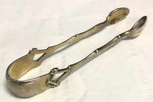 Silver Sugar Tongs Bamboo Designed - Picture 1 of 12