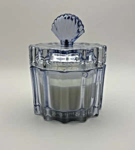 Enchante Island Vanilla Blue Glass Candle with Shell Motif Lid - NEW - Picture 1 of 2