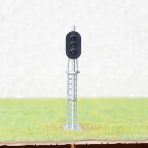 1 x HO scale model train block signals railway LED light 3 aspect silver #87S3MD - Picture 1 of 6