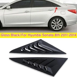 For 2011-14 Hyundai Sonata ABS Gloss Black Window Side Shutter Louver Cover Trim - Picture 1 of 4