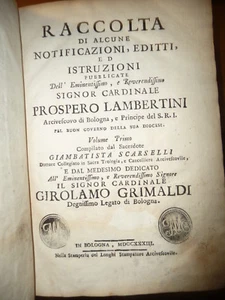 RACCOLTA DI ALCUNE NOTIFICAZIONI DELL'EMINENTISS E REVERENDISS CARD. LAMBERTINI - Foto 1 di 9