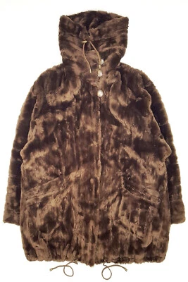 THOMAS ALBRECHT Faux Fur Coat Jacket Cosy Velvet Plush Collar Brown L-XL-2XL-3XL — 第 1/4 张图片