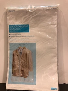 Set of 2 New Closet Dress/Suit Protector Clear Vinyl With Zippers 40" H & 24" W - Picture 1 of 2