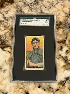 Nap Lajoie 1909-11 T206 With Bat Rare Sovereign Cigarettes Back SGC 2 Centered - Picture 1 of 2