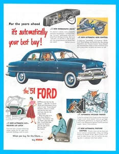 1951 FORD new features PRINT AD automatic key AMAZING - Picture 1 of 3