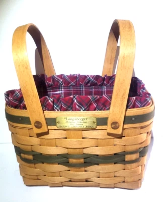 Longaberger 1992 Christmas Collection Seasons Greetings Basket RARE with Liners - Image 1 of 4