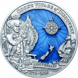 2020 $10 James Cook Discovery 250th Anniversary 3oz Silver Coin - Picture 1 of 5