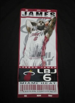 LEBRON JAMES LBJ No. 6 MIAMI HEAT Eastern Conference Ticket (2XL) T-Shirt w/ Tag - Image 1 of 2