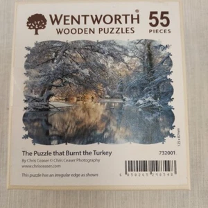 Wentworth Wooden Mini Jigsaw Puzzle that Burnt the Turkey 55 piece 125mm x 87mm - Picture 1 of 9