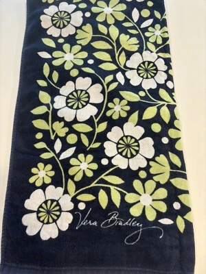 Vera Bradley Beach Towel Lucky You Blue Green and White Flowers 62" x 32" - Image 1 of 4