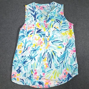 Lilly Pulitzer Bluse Damen XS Serene Blau Tippy Top Stacey Ärmellos Indigo - Bild 1 von 8