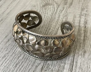 Brazalete puño de pétalos tonificados de pátina 925 firmado por Michael Dawkins 61 g - Imagen 1 de 13