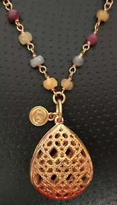 Lisa Hoffman Gem Perfume Necklace "Laurel" 110cm w/Begonia scent SS YGP New TVSN - Picture 1 of 12