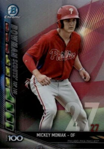 2017 Bowman Mickey Moniak #BTP-27 Bowman Scouts' Top 100 Philadelphia 14G - Picture 1 of 2