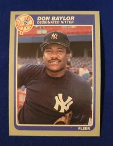 1985 Fleer #121 Don Baylor New York Yankees casi nuevo-nuevo como nuevo o mejor 79 Mvp y Montada por el año - Imagen 1 de 3