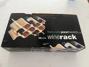 ETHOS WAVY NATURHOLZ 10 Flaschen Weinregal Scandi Modernist Neu unbenutzt gewellt - Bild 1 von 3