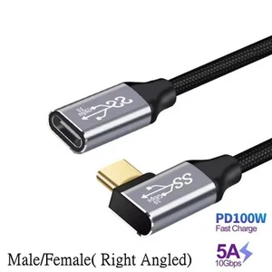 90° Degree Angle Usb-C To Usb-C Charging Cable Fast Charging Type Sync Cable 3M - Zdjęcie 1 z 1
